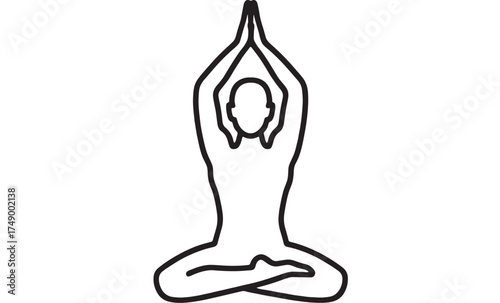 Silhouette of a person in a meditative yoga pose, embodying peace and balance