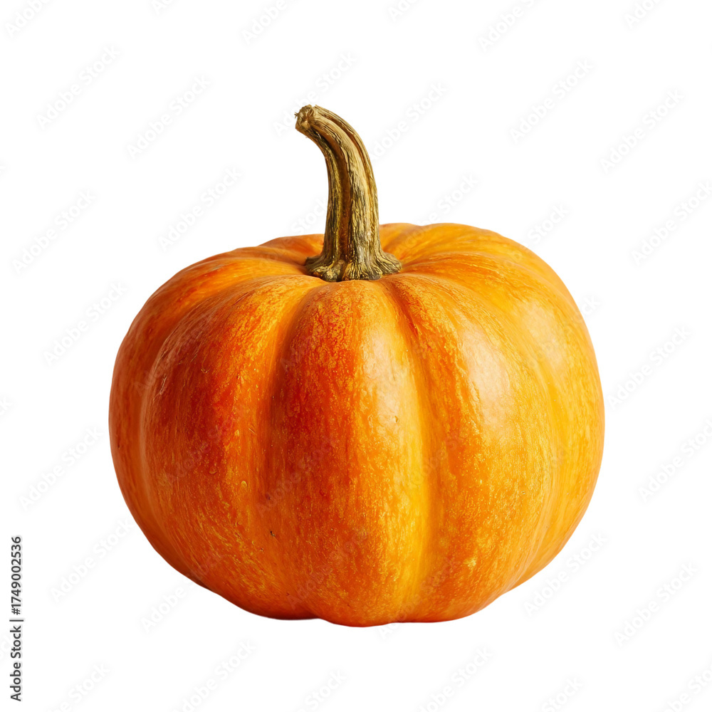 Obraz premium Big orange ripe pumpkin on a white background