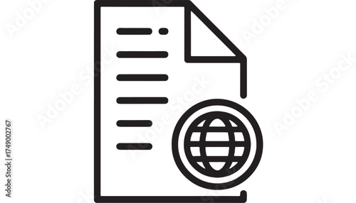 Document with globe icon symbolizing global information or internet access