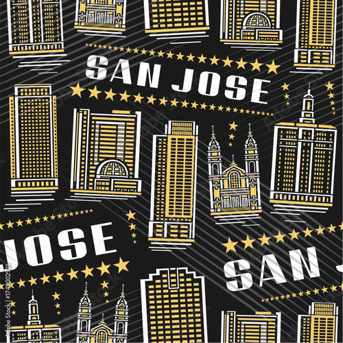 Vector San Jose seamless pattern