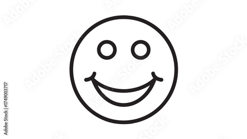 Simple, iconic smiley face symbol conveying happiness and positivity