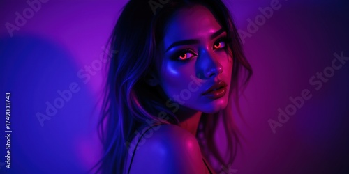 Intense Dramatic Portrait of a Mysterious Female Character