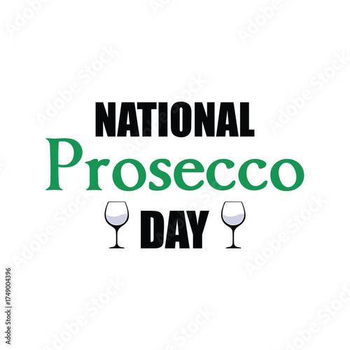National Prosecco Day T-shirt Design Vector, Wine Celebration Typography with Glass Icons