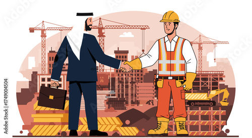 Construction deal handshake