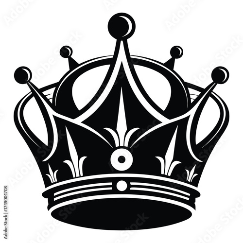 Majestic royal crown symbol of power, wealth and monarchy with ornate detailing