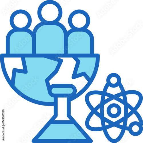 Citizen Science blue icon