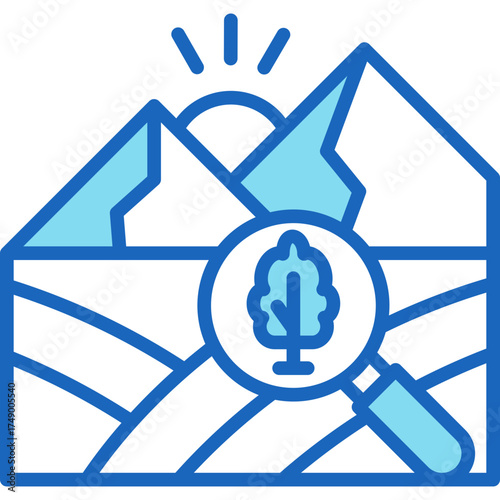 Nature Exploration blue icon