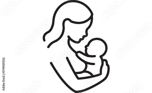 Gentle embrace of a mother holding her baby close, symbolizing love and connection.