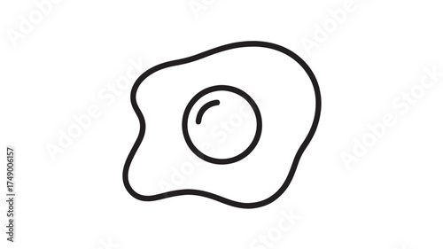 Simple illustration of a fried egg, perfect for breakfast or culinary themes.