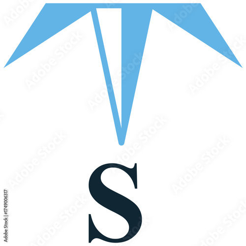 South icon vector. Ideal for direction, navigation, and compass themes. This graphic clearly represents the southern cardinal point for maps and geographical orientation.