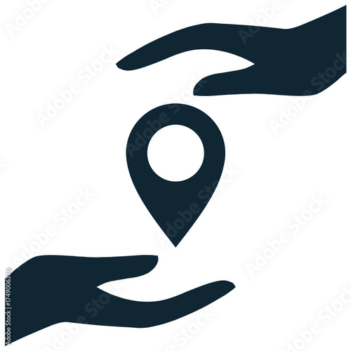 Safe location point icon vector. Ideal for security, verified address, and trusted destination themes. This graphic symbolizes a secure place or a guaranteed spot on a map.