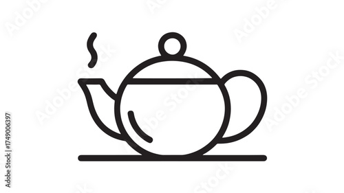Steaming teapot icon symbolizing warmth and refreshment