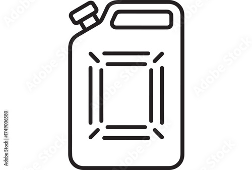 Simple line drawing of a portable fuel canister for liquids