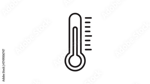 Simple line icon of a thermometer measuring temperature