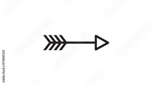 Simple graphic arrow symbol pointing forward on a clean white background