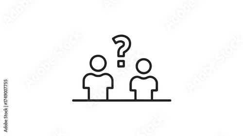 Two people confused with a question mark above them, representing uncertainty and doubt
