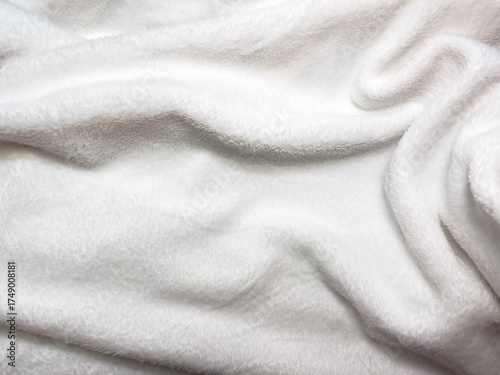 Fabric close up, light fabric, cotton, clothing, flat lay, copy space, top view. High quality photo