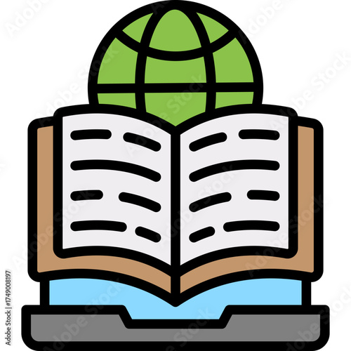 Digital Literacy lineal color icon