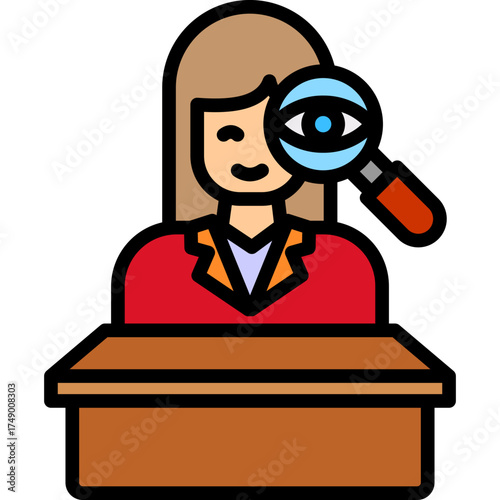 Observational Learning lineal color icon