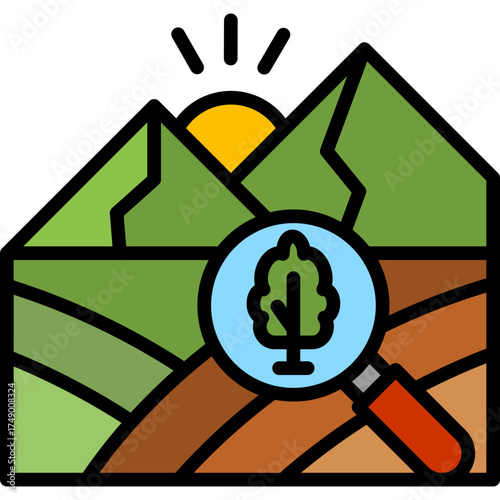 Nature Exploration lineal color icon