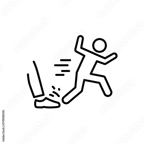 Kicking a Person Depiction of Aggression and Violence.