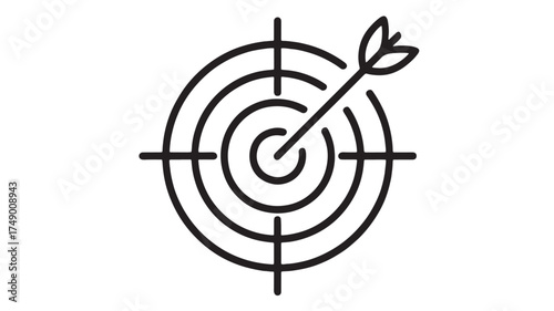 Arrow hitting the bullseye on a target, representing success and achievement