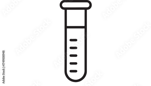 Simple illustration of a laboratory test tube filled with liquid, symbolizing science and research.