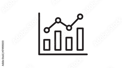Simple line graph and bar chart illustrating data trends and growth