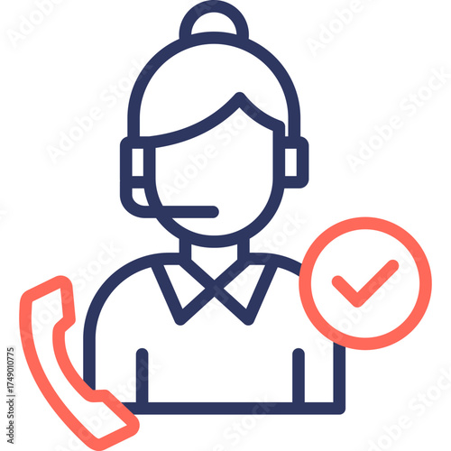 Customer Service line color icon
