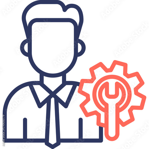 Technical Support line color icon