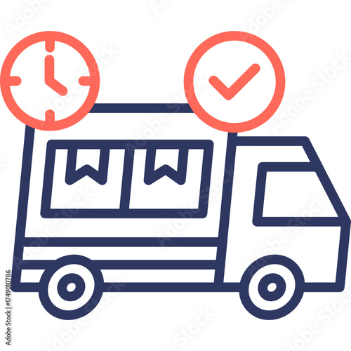 Delivery Service line color icon