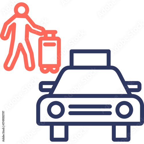 Taxi Service line color icon