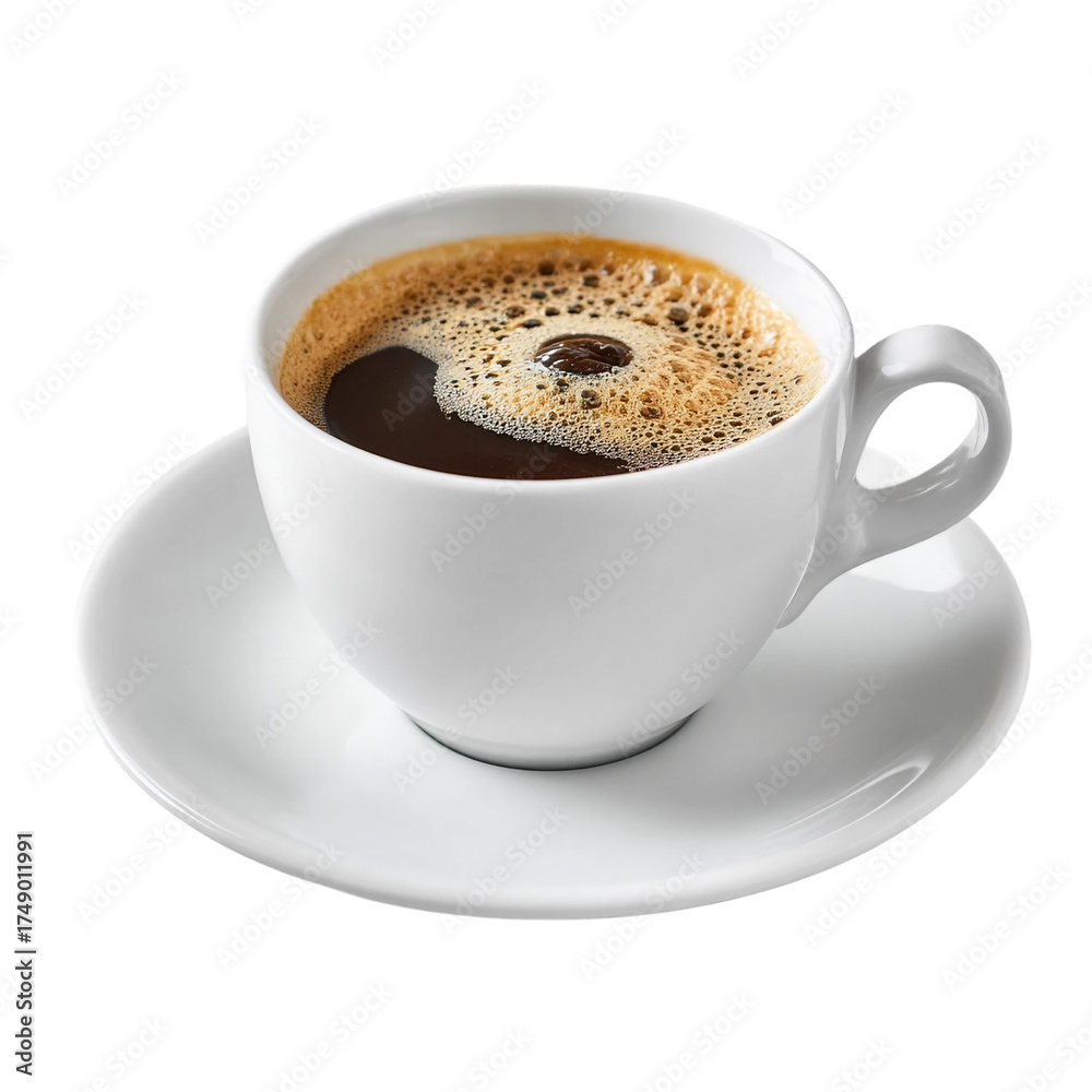 Fototapeta premium White cup of coffee on a white background