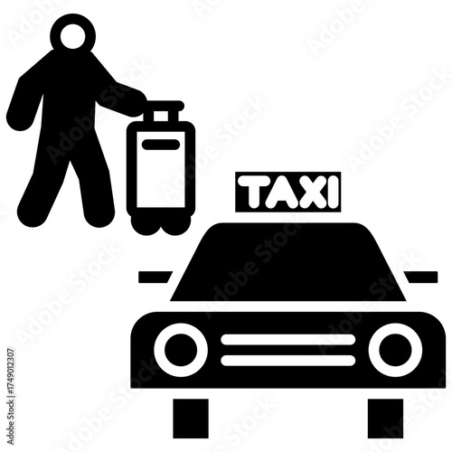 Taxi Service glyph icon