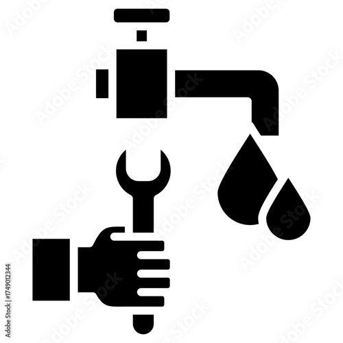 Plumbing Service glyph icon