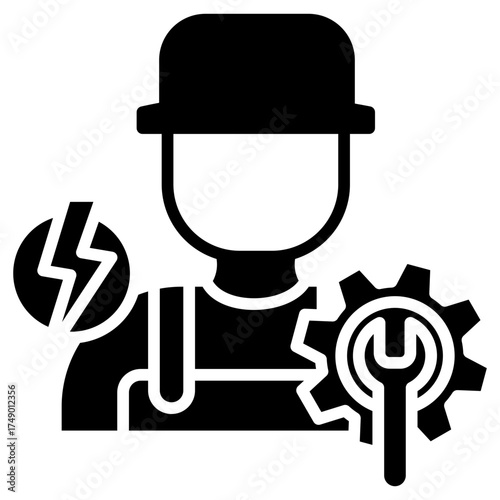 Electrical Work glyph icon