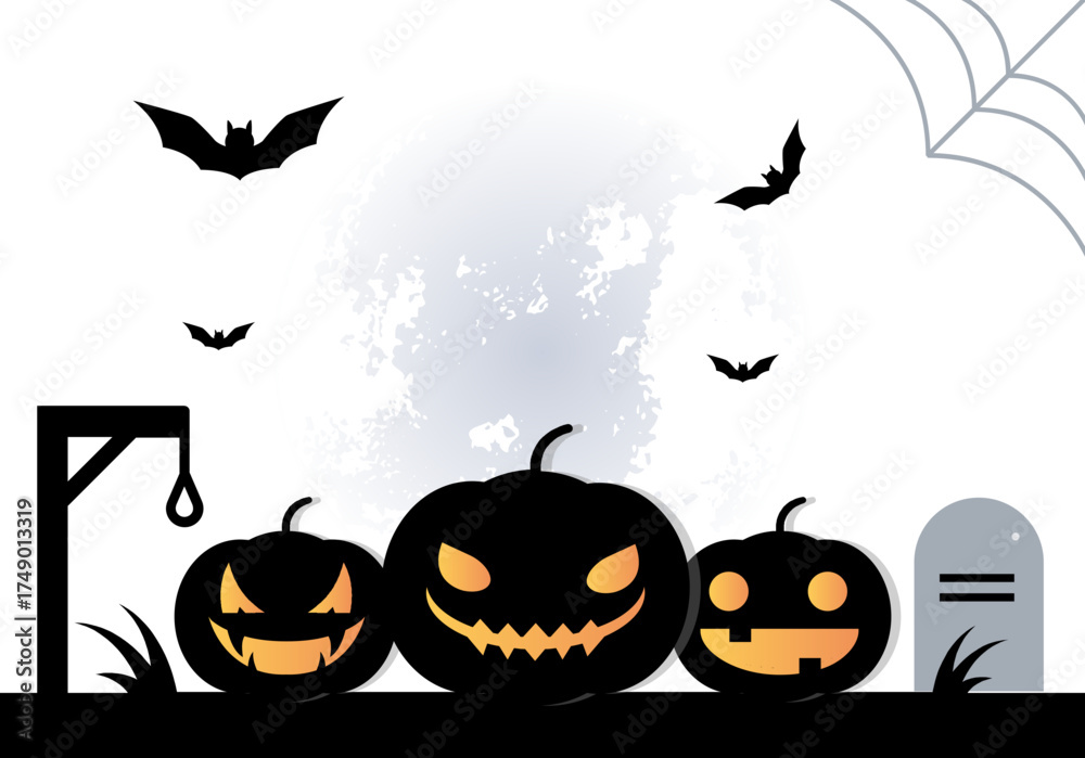 Naklejka premium halloween background with pumpkin