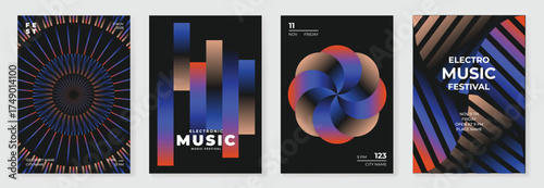 Abstract Gradient Poster Vector Set for Modern Graphic Design