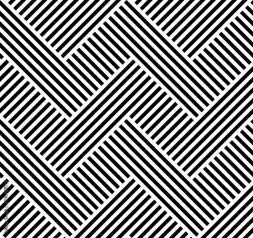 Modern Black and White Geometric Seamless Patterns – Optical Abstract Background Design