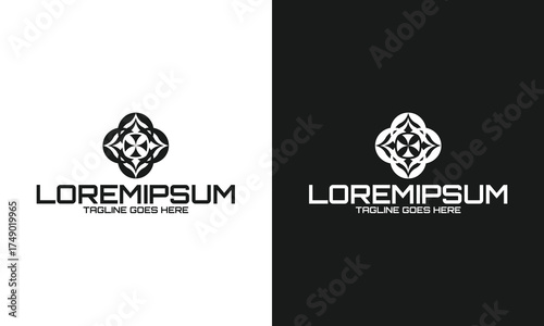 Creative Vector Art Logo Png: Abstract Quatrefoil Flower Emblem Symbol for Branding Identity, Nature, Solution, Company, Modern Creative Graphic Design Business