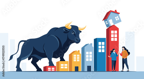 Bull market dynamics impacting housing prices and economic growth.