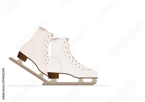 Vector graphic of classic ice skates isolated on a white background.