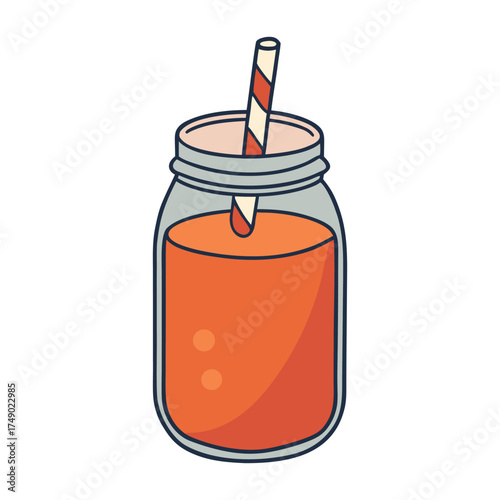 A clear juice jar filled with vibrant, refreshing liquid, sealed with a lid. Perfect for storing and serving fresh fruit juices with a bright, healthy, and natural appeal.
