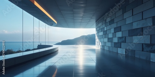 Modern Architectural Space with Ocean View