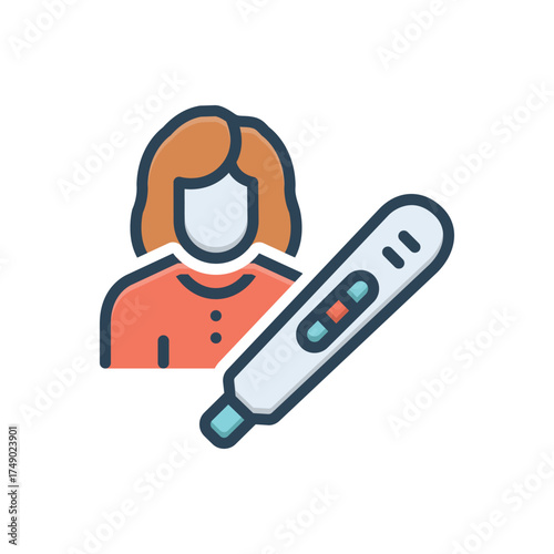 Color illustration icon for pregnancy test
