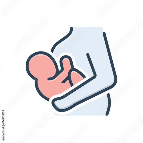 Color illustration icon for suckling