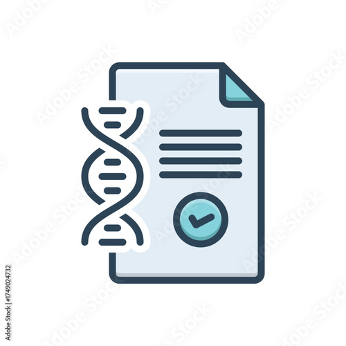 Color illustration icon for dna test