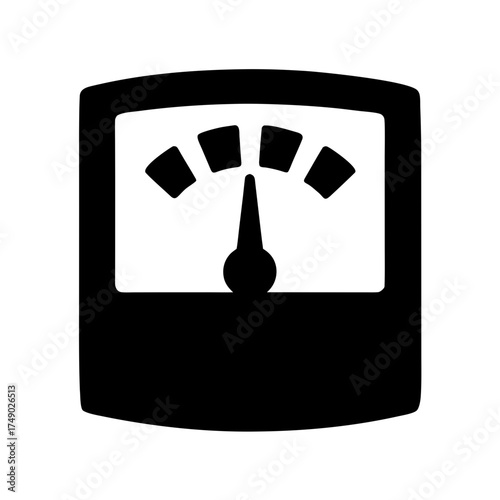 Simple black and white gauge meter silhouette