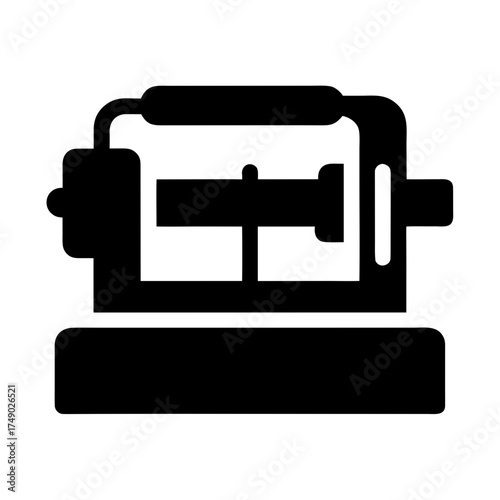 Vintage sewing machine silhouette for crafting and tailoring