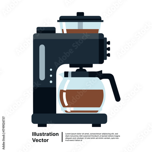 Contemporary Automatic Coffee Brewer with Grinder and Glass Pot for Fresh Morning Espresso
